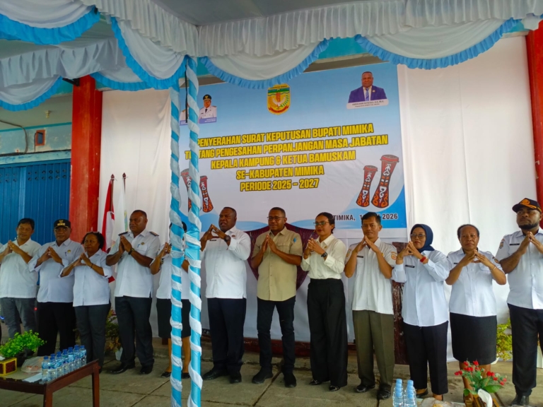 Pemerintah Mimika Resmi Perpanjang Masa Bakti 133 Kepala Kampung dan Bamuskam Hingga 2027
