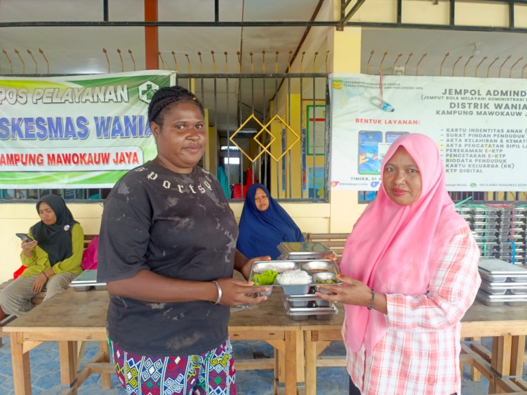 Program Makanan Bergizi Gratis di Kampung Mawokauw Jaya Terus Berjalan, Puluhan Ibu Hamil dan Balita Terbantu