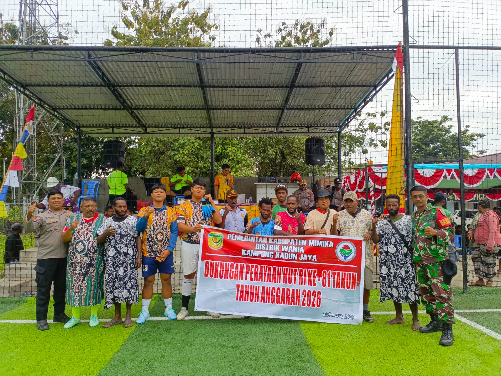 Tim Kadun Jaya Raih Kemenangan WO atas Mawokauw Jaya di Turnamen Sepak Bola HUT RI ke-81 Distrik Wania