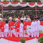 Bupati Johannes Rettob Pimpin Upacara HUT ke-81 RI di Puspem SP3 Mimika